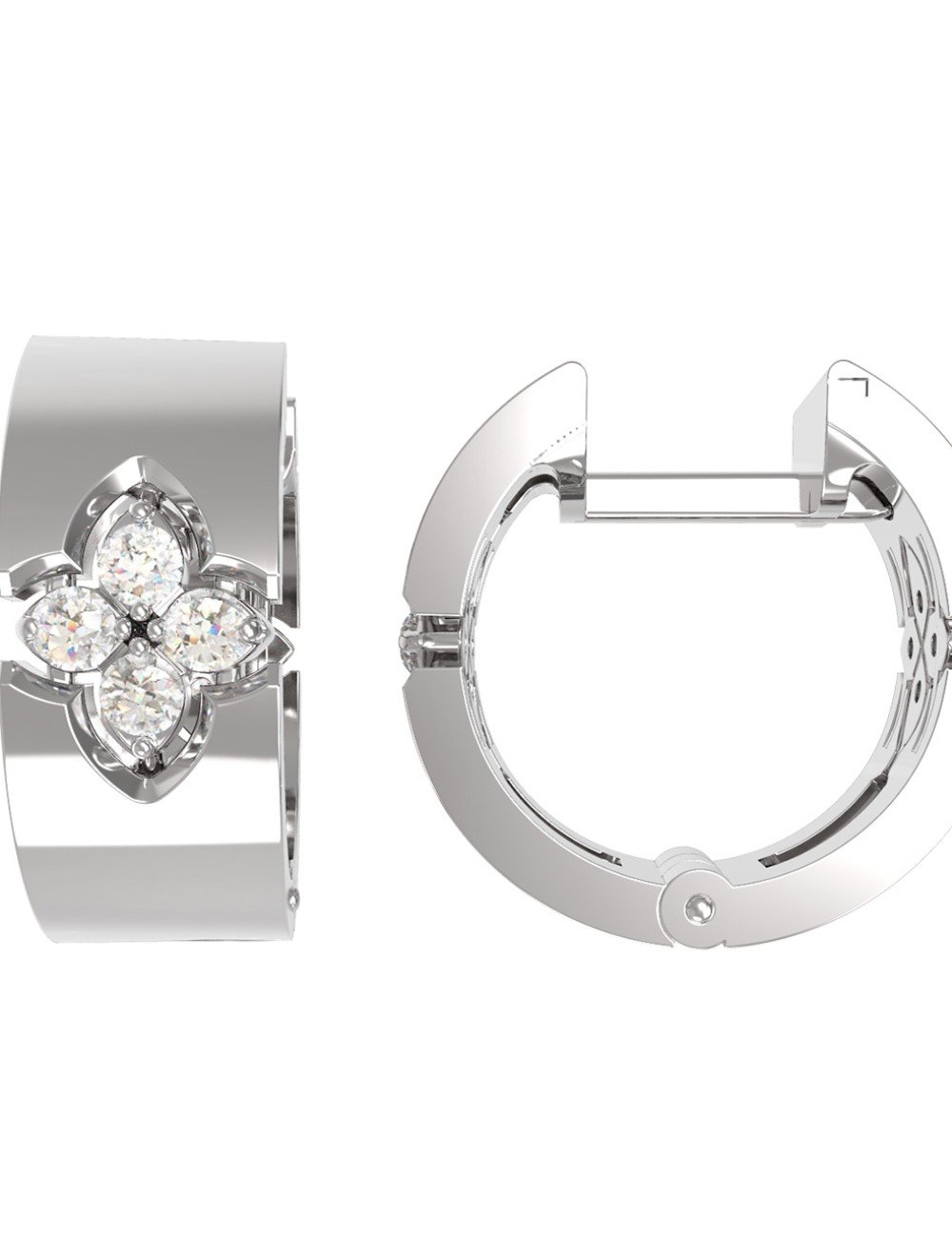 Серьги из белого золота c бриллиантами