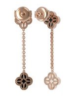 Серьги из золота c бриллиантами, ониксом и перламутром