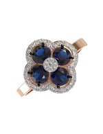 Кольцо из золота c бриллиантами и сапфиром