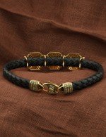 Браслет из лимонного золота c шнурком