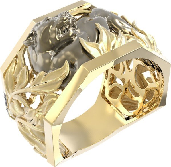 Кольцо из лимонного золота