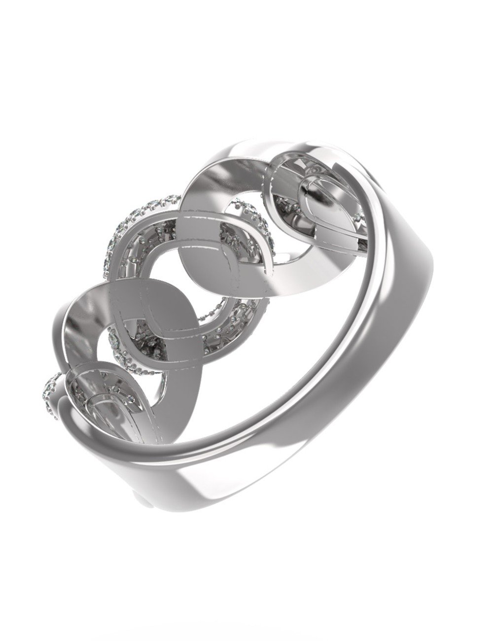 Кольцо из белого золота c бриллиантами