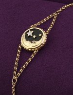 Браслет из лимонного золота c бриллиантами, ониксом и перламутром