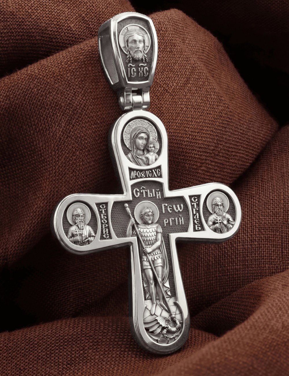 Крест из белого золота