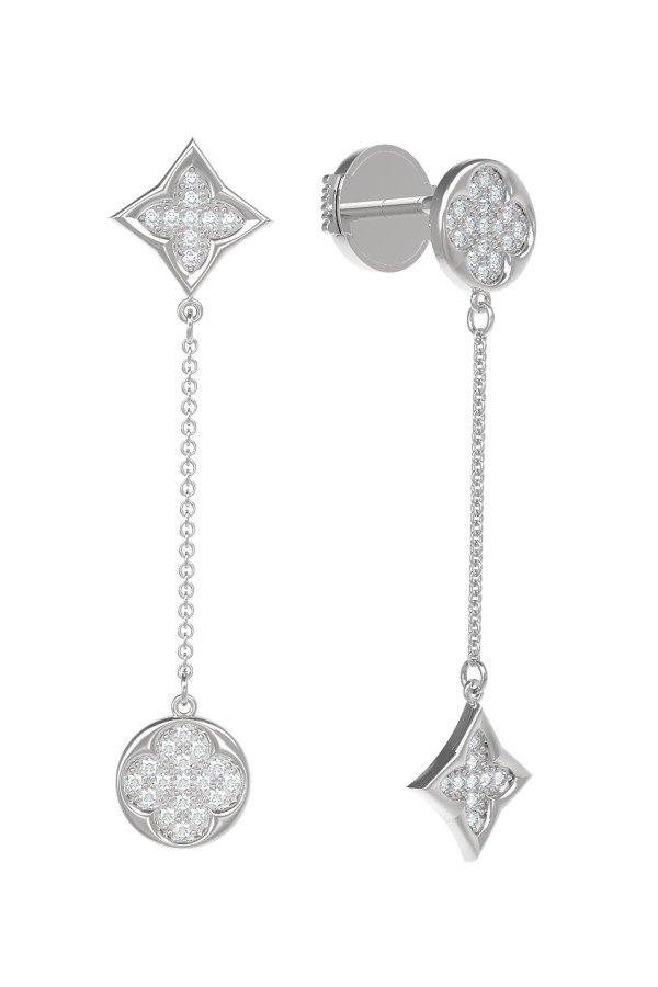 Серьги из белого золота c бриллиантами