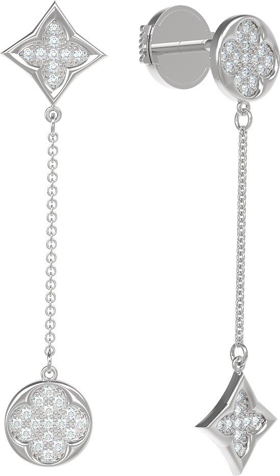 Серьги из белого золота c бриллиантами