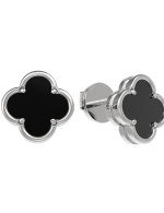 Серьги из белого золота c ониксом