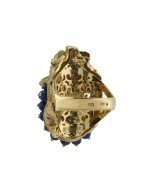 Кольцо из лимонного золота c эмалью и лазуритом