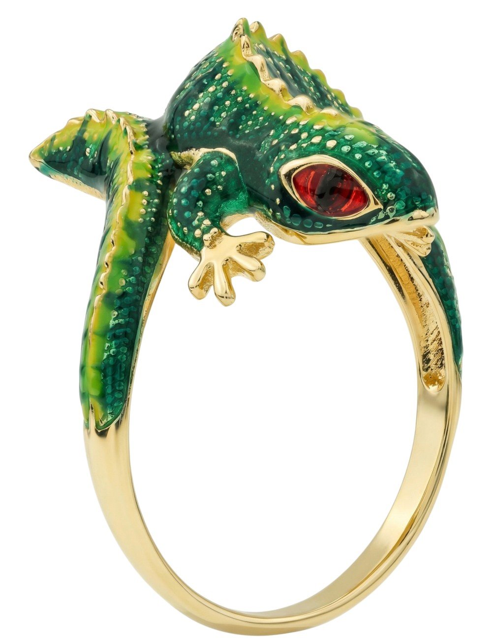 Кольцо из лимонного золота c эмалью