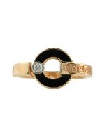 Кольцо из золота c бриллиантами и ониксом