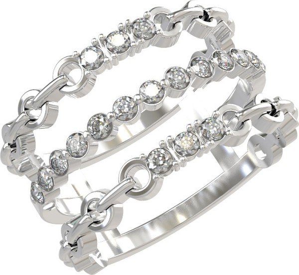 Кольцо из белого золота c бриллиантами