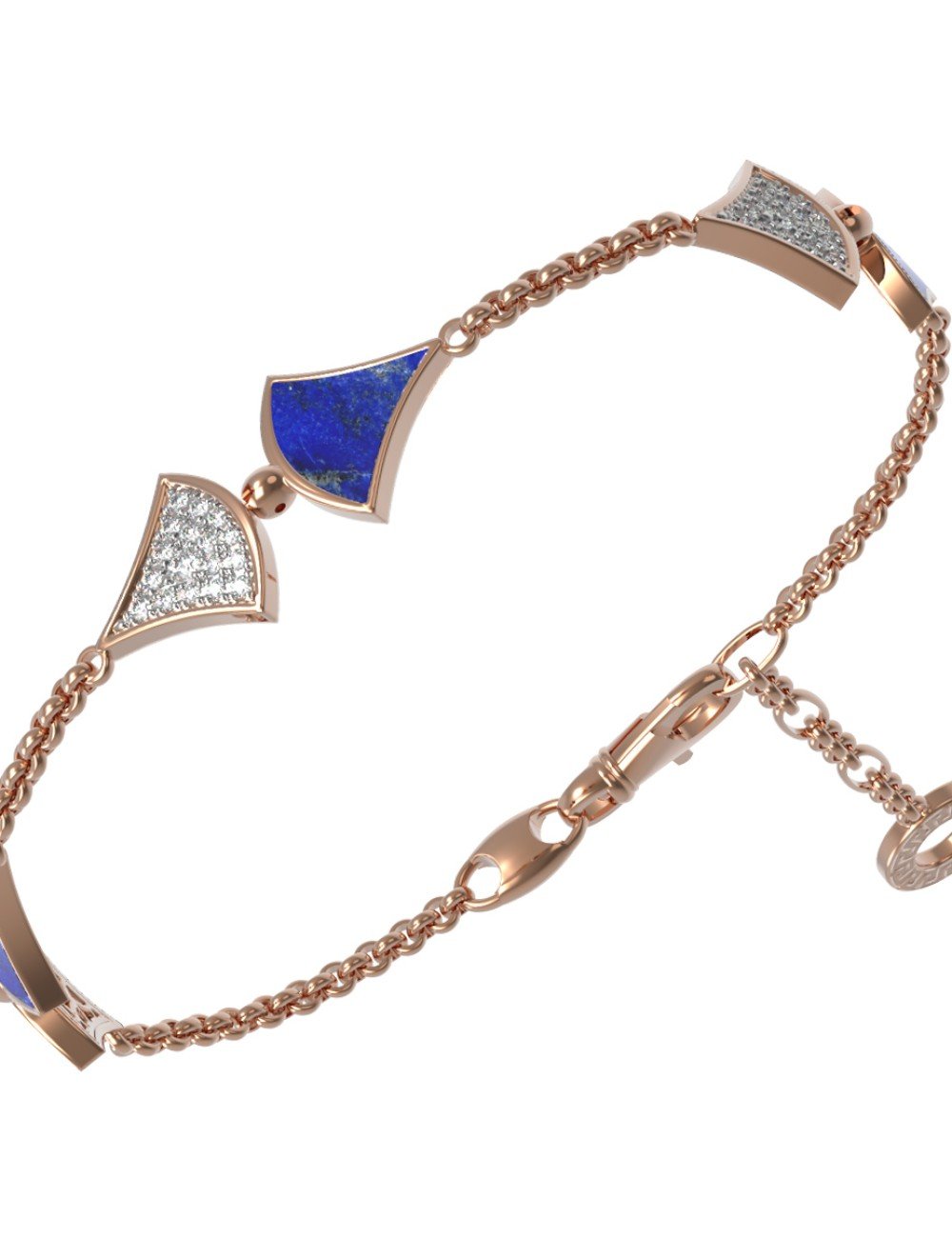 Браслет из золота c бриллиантами и лазуритом