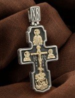 Крест из серебра 925 пробы и золота 585 пробы