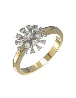Кольцо из лимонного золота c бриллиантами