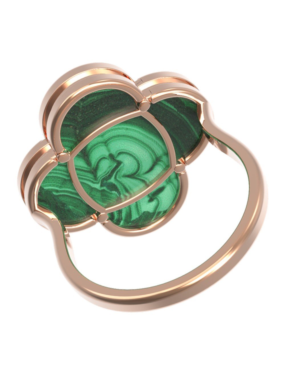 Кольцо из золота c малахитом