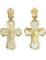 Крест из лимонного золота c бивнем мамонта