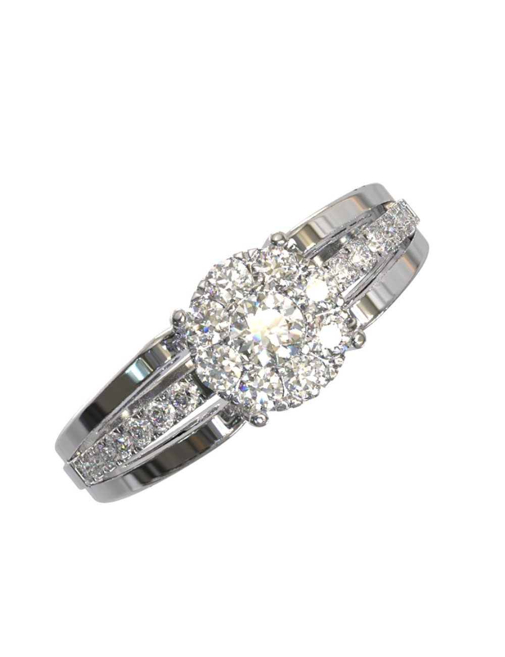 Кольцо из белого золота c бриллиантами