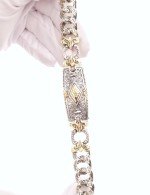 Браслет из серебра и золота c рубином