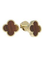 Серьги из лимонного золота c тигровым глазом