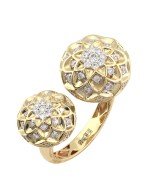 Кольцо из лимонного золота c бриллиантами