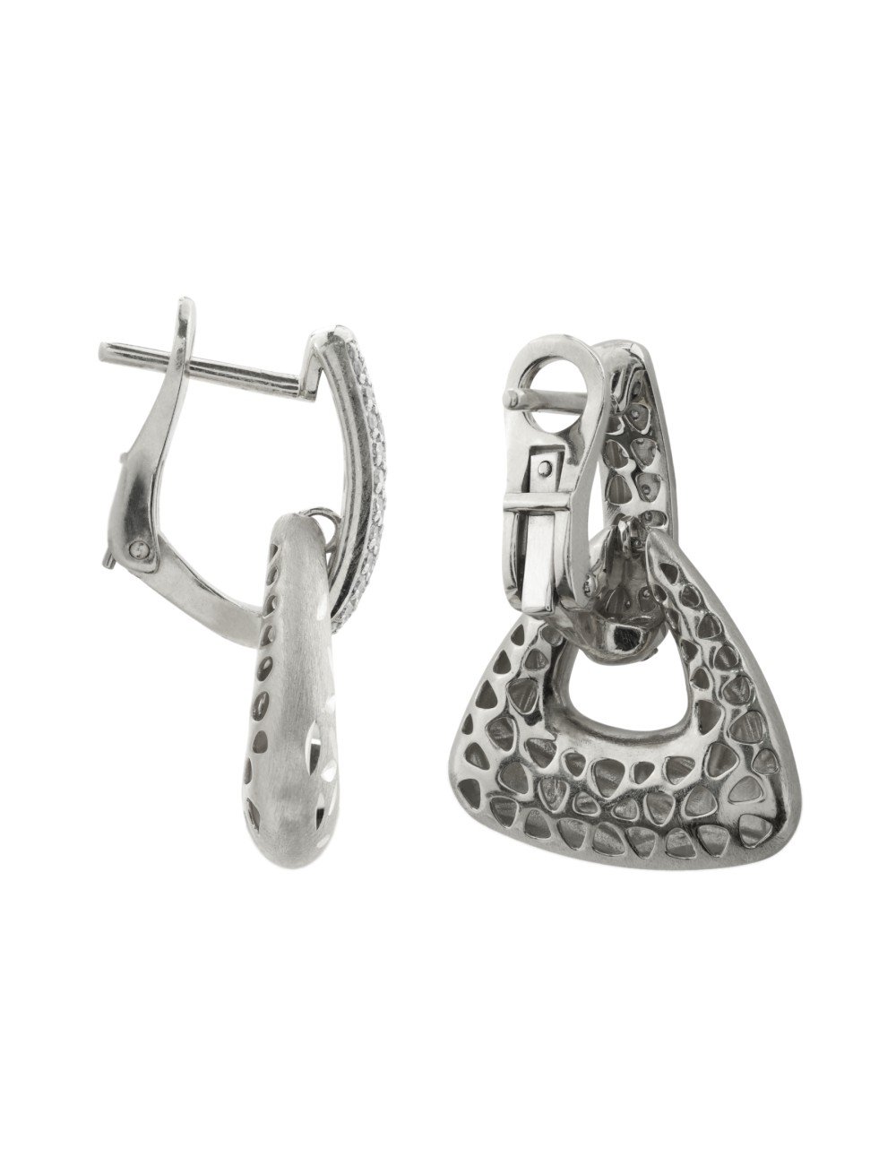 Серьги из белого золота c бриллиантами