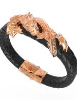 Браслет из золота c бриллиантами и кожаным шнурком