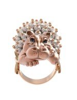 Кольцо из золота c эмалью и жемчугом