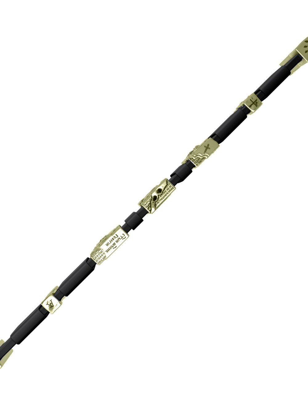 Браслет из зелёного золота c кожаным шнурком