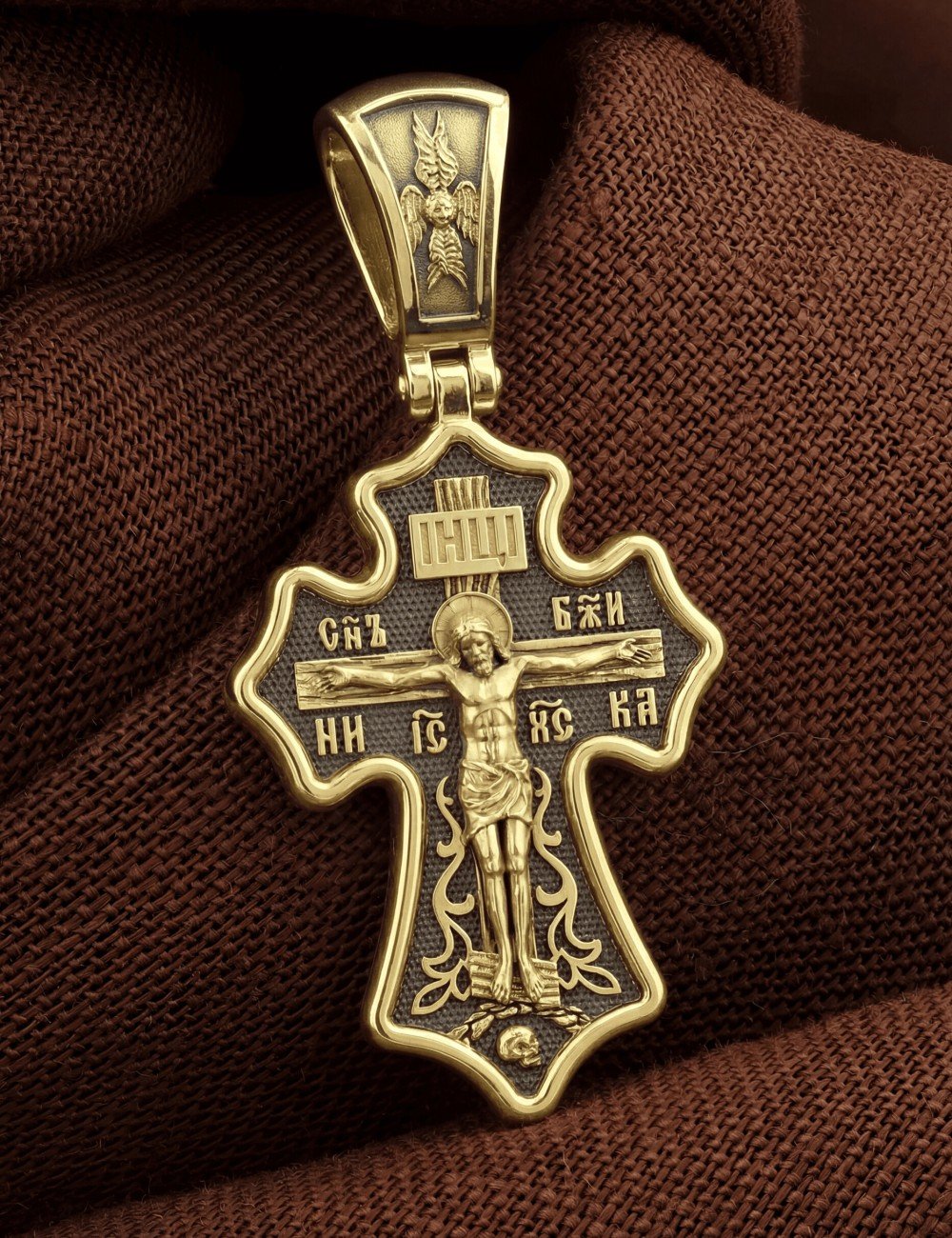 Крест из лимонного золота