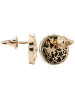 Серьги из золота c бриллиантами, ониксом и перламутром