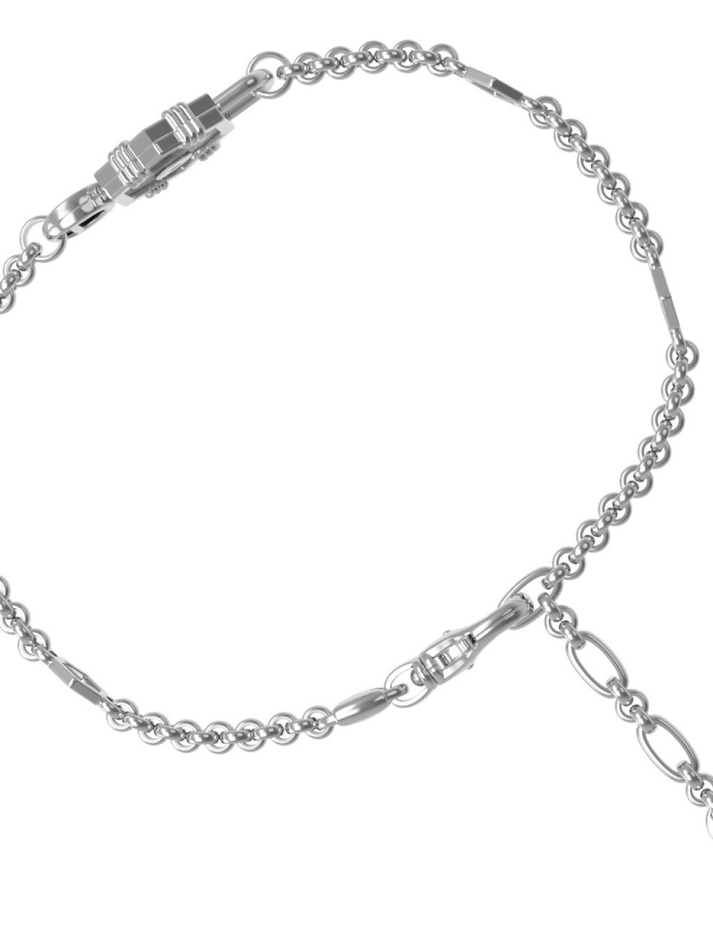 Браслет из белого золота c ониксом и перламутром