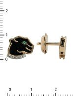 Серьги из золота c бриллиантами, изумрудом и ониксом