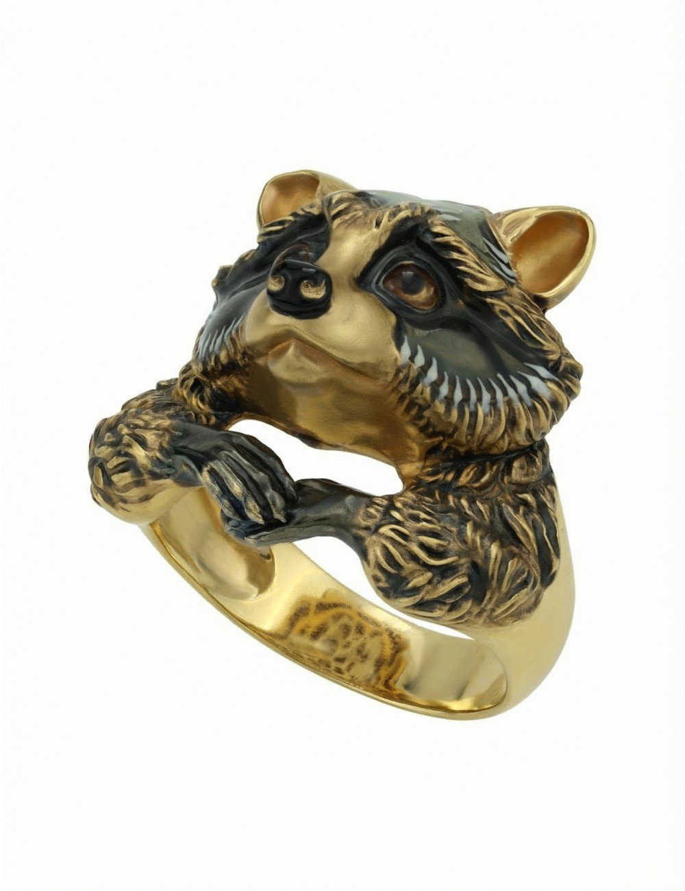 Кольцо из лимонного золота c эмалью