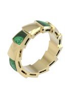 Кольцо из лимонного золота c малахитом