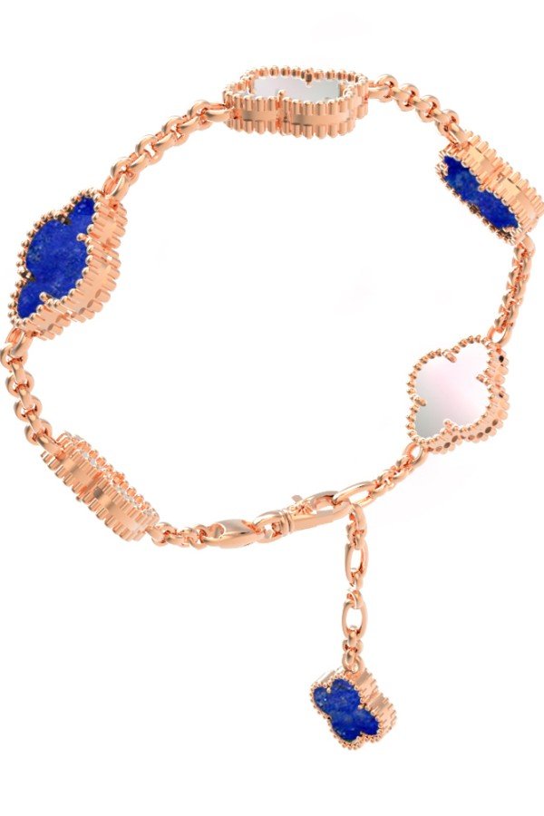 Браслет из золота c лазуритом и перламутром