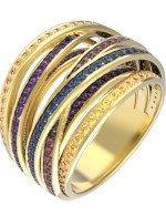 Кольцо из лимонного золота c фианитом