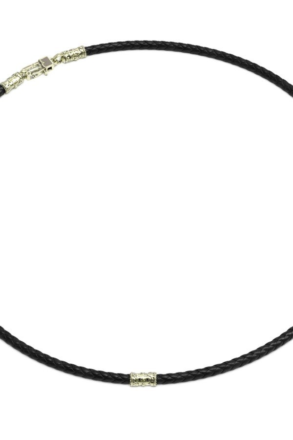 Гайтан из зелёного золота c кожаным шнурком