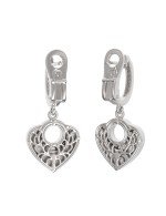 Серьги из белого золота c бриллиантами и перламутром