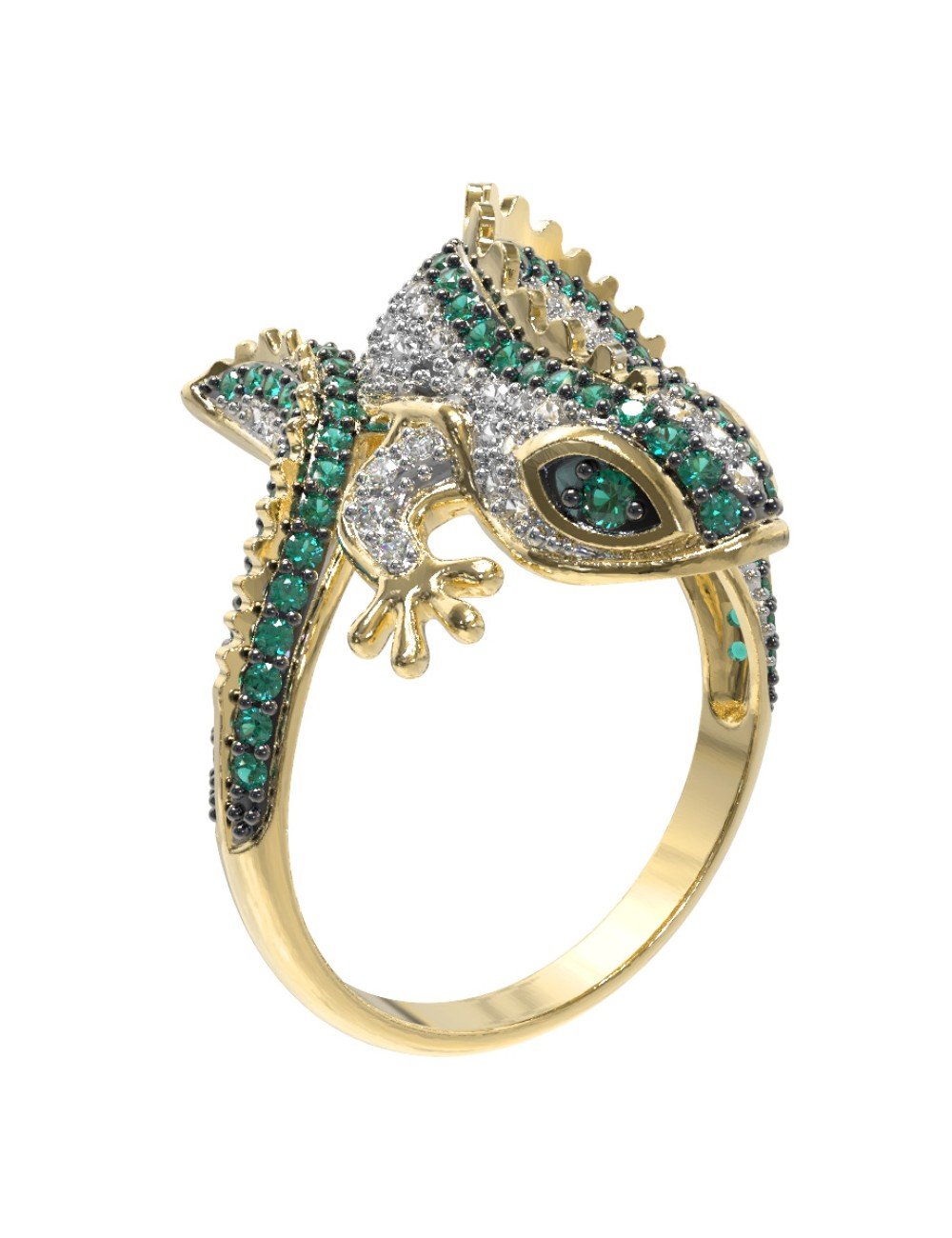 Кольцо из лимонного золота c фианитом