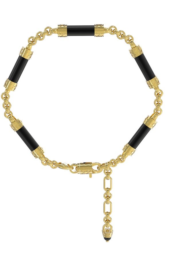 Браслет из лимонного золота c ониксом
