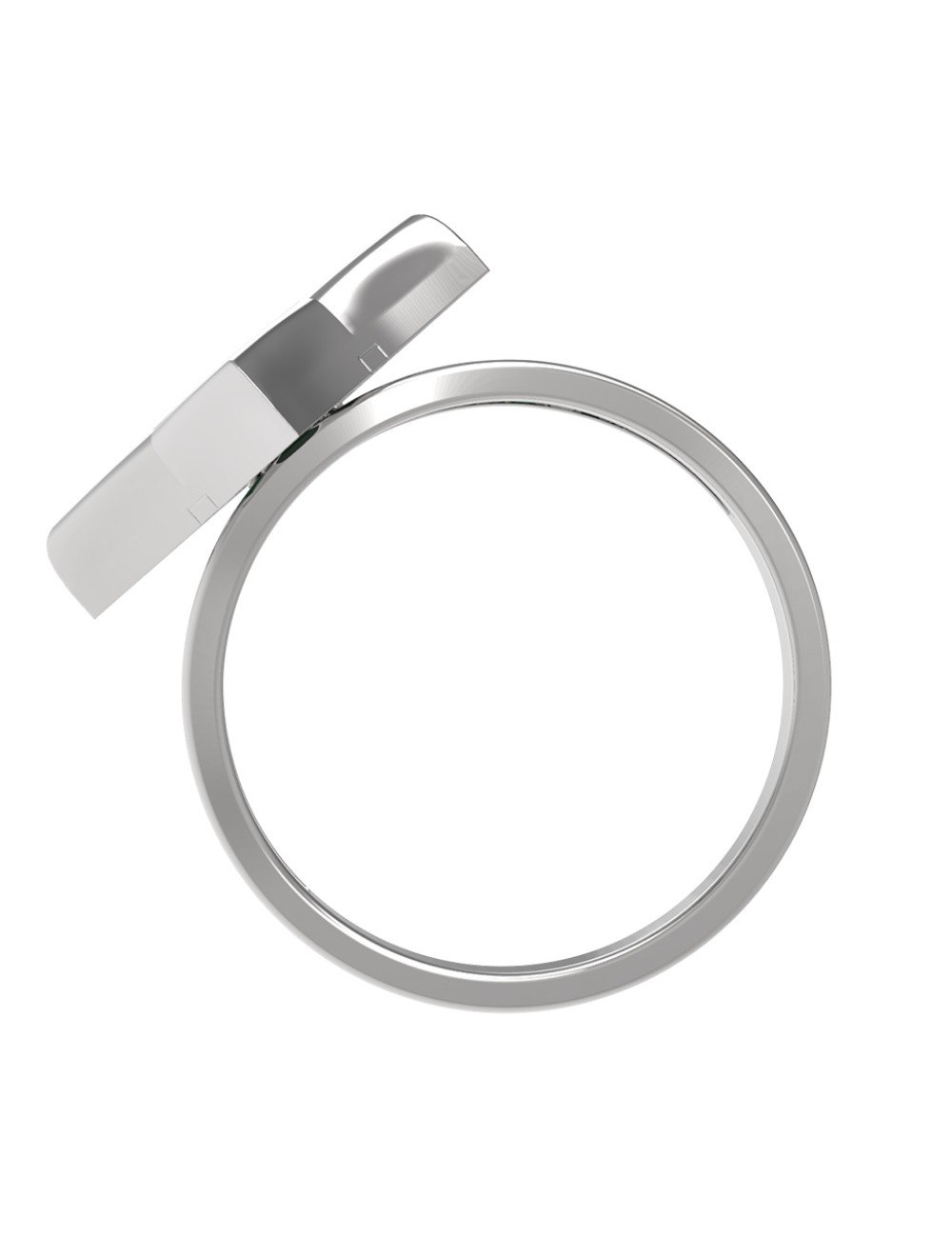 Кольцо из белого золота c ониксом