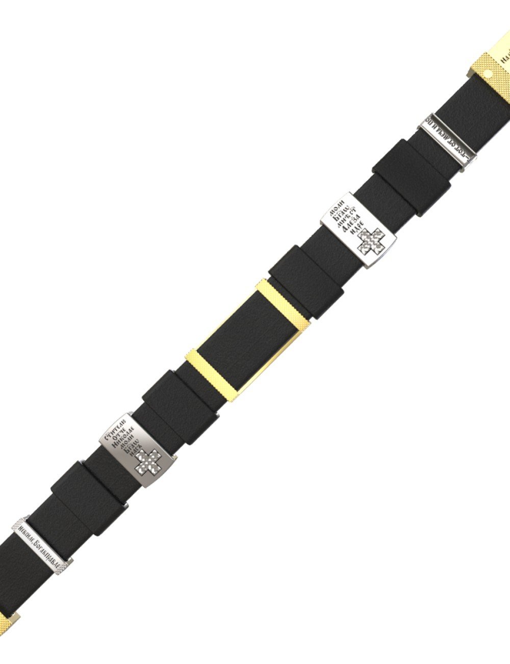 Браслет из лимонного золота c кожаным шнурком