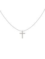 Крест из белого золота c бриллиантами