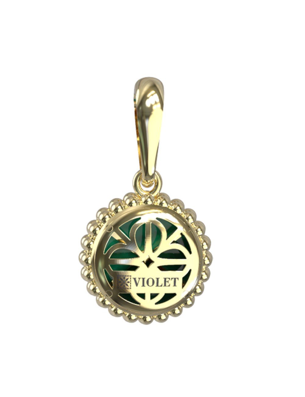 Подвеска из лимонного золота c малахитом