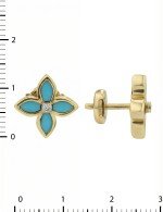 Серьги из лимонного золота c бриллиантами и бирюзой