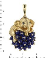 Подвеска из лимонного золота c эмалью и лазуритом