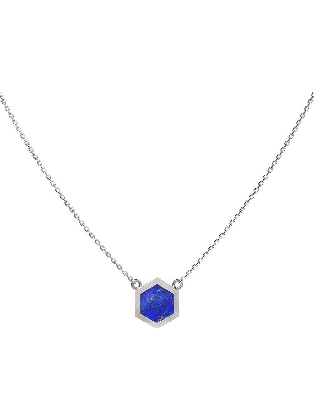 Колье из белого золота c лазуритом