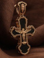 Крест из золота c эбеновым деревом