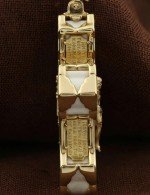 Крест из лимонного золота c бивнем мамонта