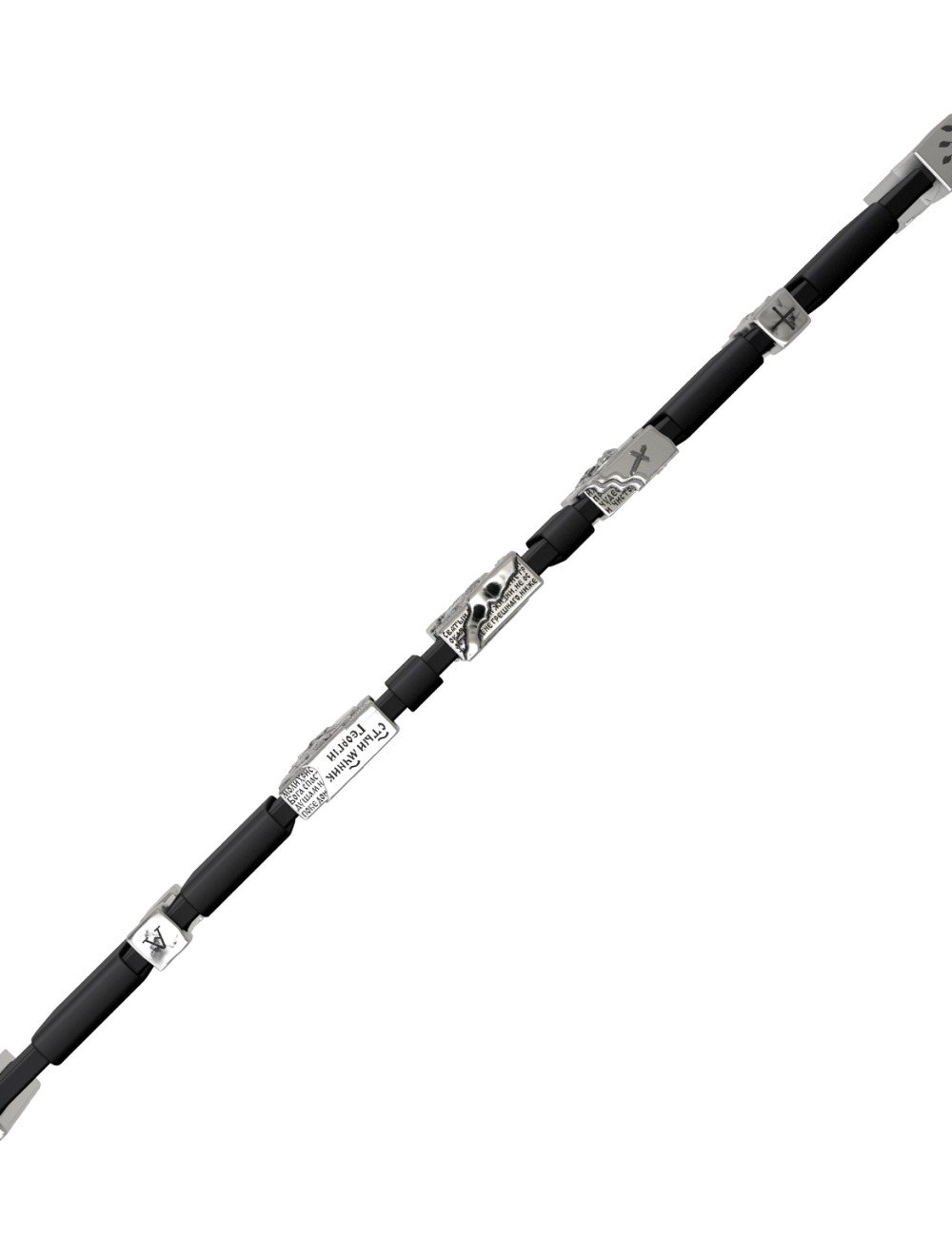 Браслет из белого золота c кожаным шнурком